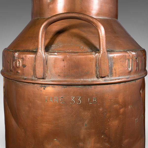 Vintage Dairy Set, English Copper, Milk Churn, Pail, Country Kitchen, Circa 1950