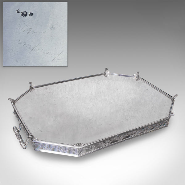 Rare Antique Presentation Serving Tray, English, Silver Plate, Victorian, C.1875