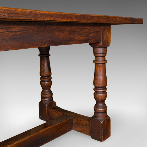 Antique Farmhouse Table, English, Elm, Country Kitchen, Dining, Victorian, 1880