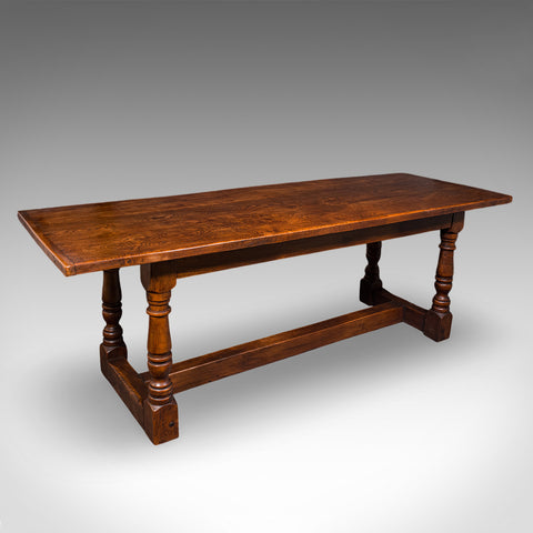 Antique Farmhouse Table, English, Elm, Country Kitchen, Dining, Victorian, 1880