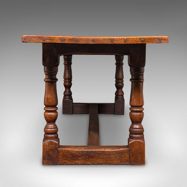 Antique Farmhouse Table, English, Elm, Country Kitchen, Dining, Victorian, 1880