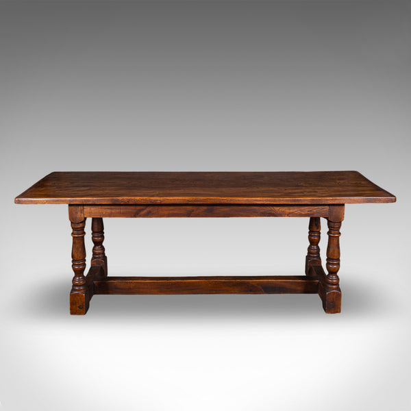 Antique Farmhouse Table, English, Elm, Country Kitchen, Dining, Victorian, 1880