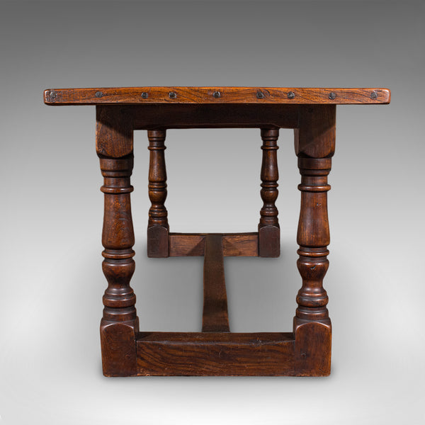 Antique Farmhouse Table, English, Elm, Country Kitchen, Dining, Victorian, 1880