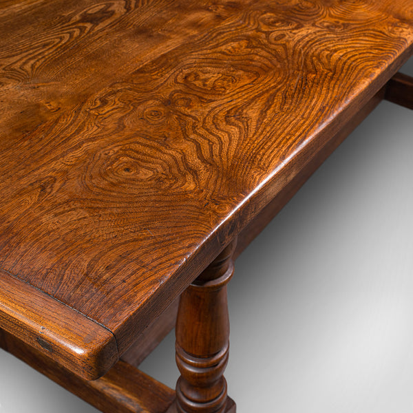 Antique Farmhouse Table, English, Elm, Country Kitchen, Dining, Victorian, 1880