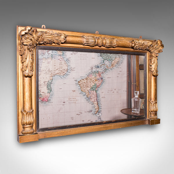 Antique Regency Overmantle Mirror, English, Giltwood, Neoclassical, Circa 1820