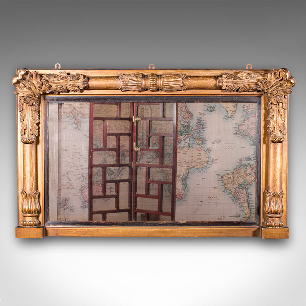 Antique Regency Overmantle Mirror, English, Giltwood, Neoclassical, Circa 1820