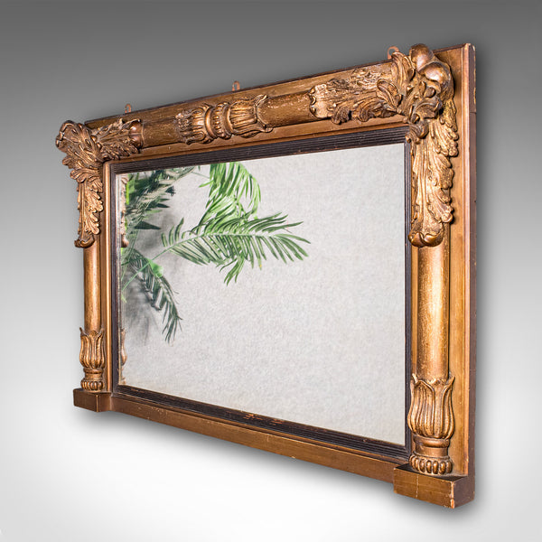 Antique Regency Overmantle Mirror, English, Giltwood, Neoclassical, Circa 1820