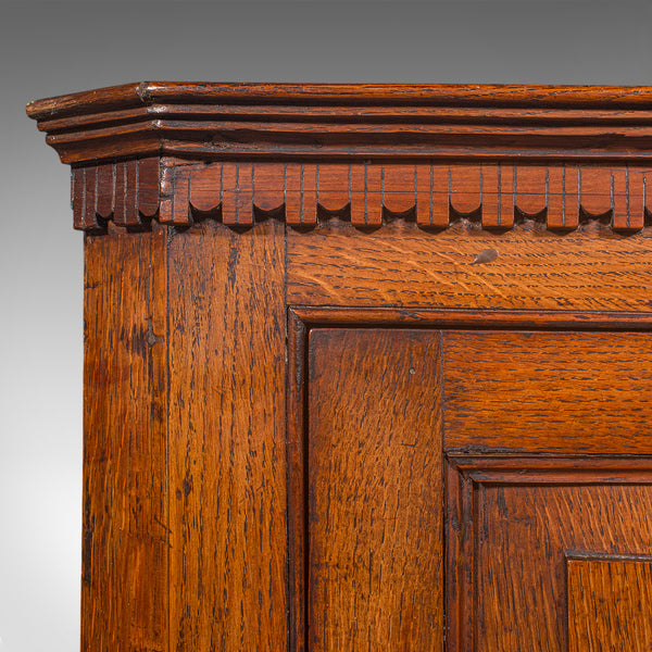 Small Antique Corner Cabinet, English, Golden Oak, Hanging Cupboard, Georgian