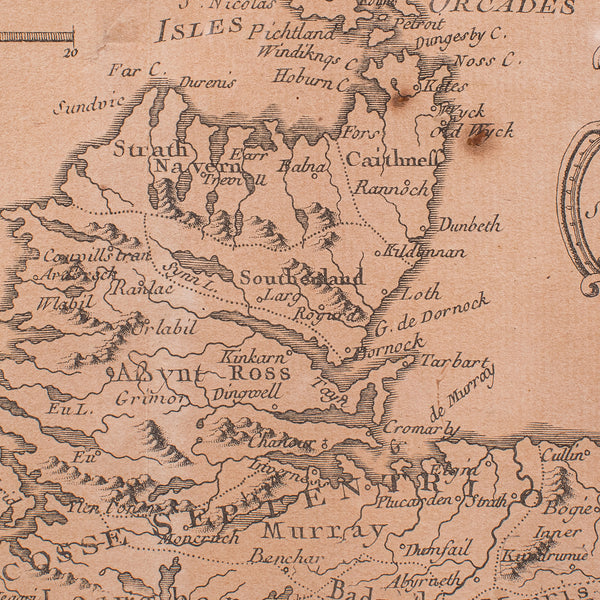 Antique Map of Scotland, French, Framed Cartography, Ecosse, Georgian, C.1780