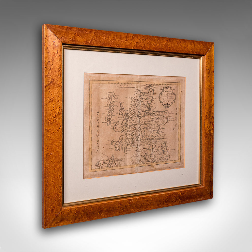 Antique Map of Scotland, French, Framed Cartography, Ecosse, Georgian, C.1780