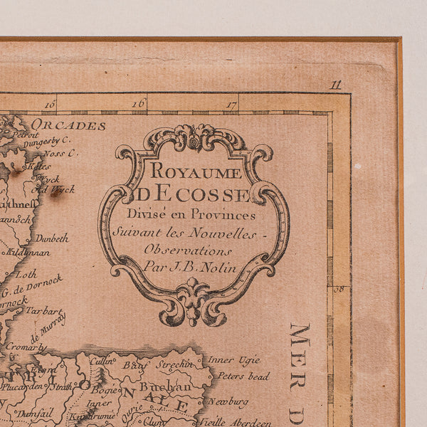 Antique Map of Scotland, French, Framed Cartography, Ecosse, Georgian, C.1780