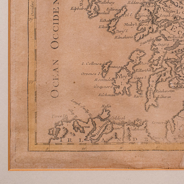 Antique Map of Scotland, French, Framed Cartography, Ecosse, Georgian, C.1780