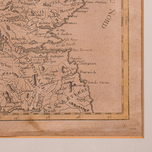 Antique Map of Scotland, French, Framed Cartography, Ecosse, Georgian, C.1780