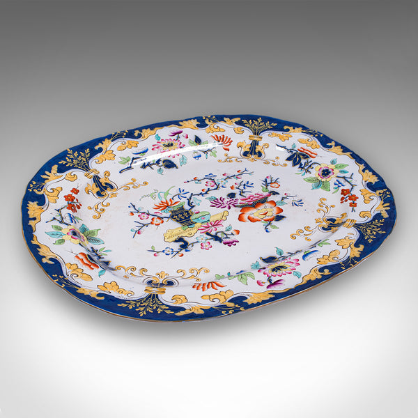 Antique Game Plate, English, Ceramic, Meat Serving Platter, Poultry, Victorian