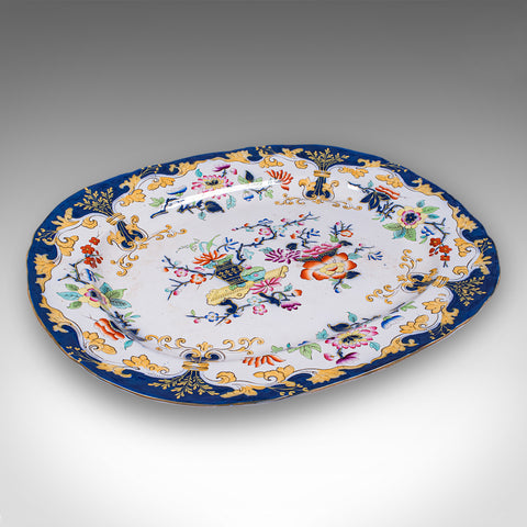 Antique Game Plate, English, Ceramic, Meat Serving Platter, Poultry, Victorian