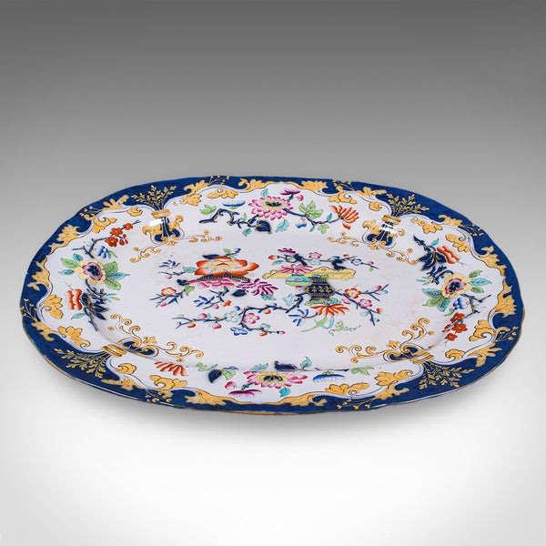 Antique Game Plate, English, Ceramic, Meat Serving Platter, Poultry, Victorian