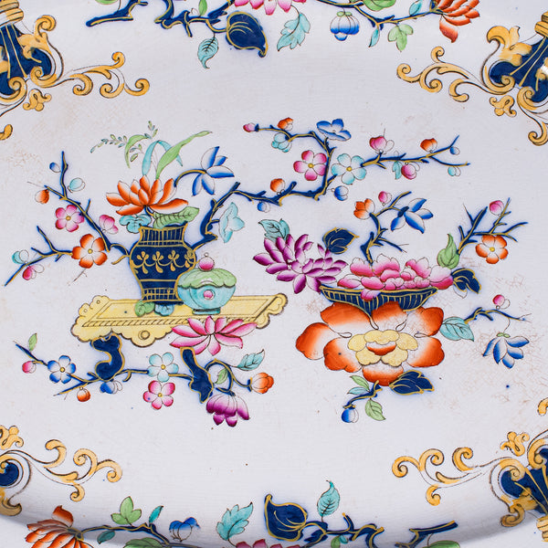 Antique Game Plate, English, Ceramic, Meat Serving Platter, Poultry, Victorian
