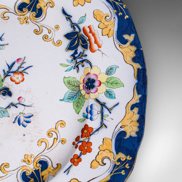 Antique Game Plate, English, Ceramic, Meat Serving Platter, Poultry, Victorian
