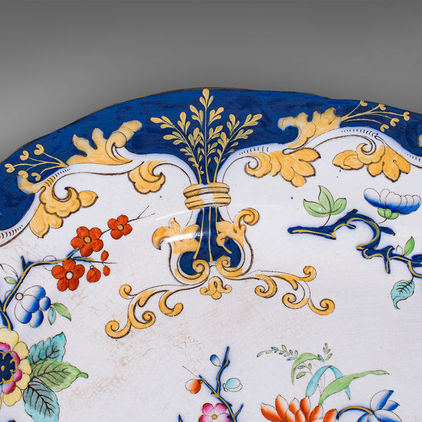 Antique Game Plate, English, Ceramic, Meat Serving Platter, Poultry, Victorian