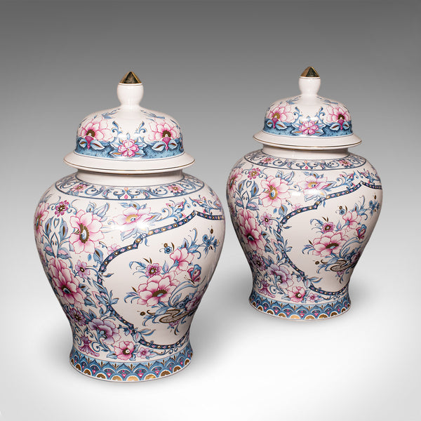 Pair of Large Vintage Display Vases, Italian, Ceramic, Baluster Urn, Circa 1980