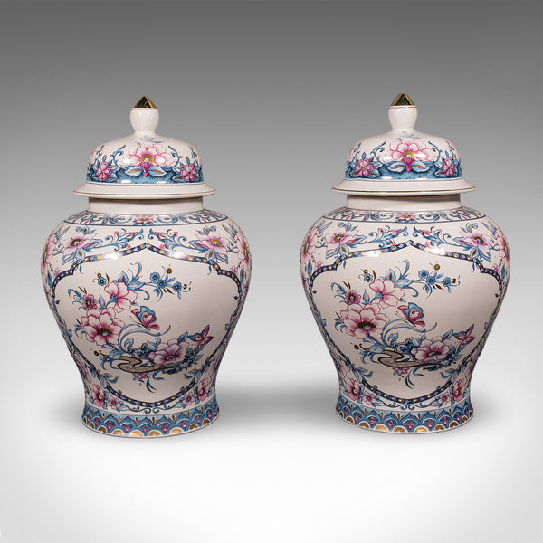 Pair of Large Vintage Display Vases, Italian, Ceramic, Baluster Urn, Circa 1980