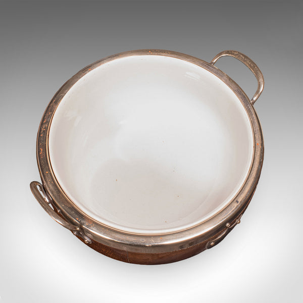 Antique Presentation Prize Bowl, English, Oak, Ceramic, Fruit Dish, Edwardian