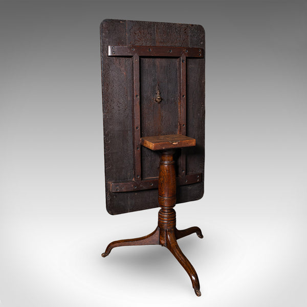 Antique Parlour Drinking Table, Scottish Oak, Tilt Top, Country House, Victorian