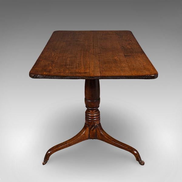 Antique Parlour Drinking Table, Scottish Oak, Tilt Top, Country House, Victorian