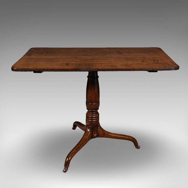 Antique Parlour Drinking Table, Scottish Oak, Tilt Top, Country House, Victorian
