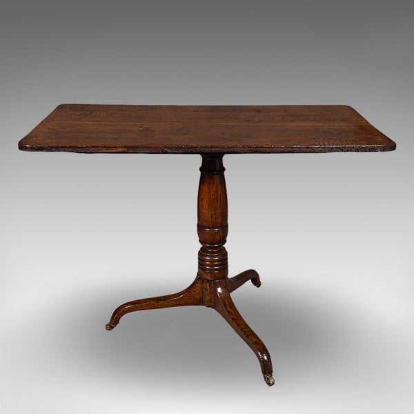 Antique Parlour Drinking Table, Scottish Oak, Tilt Top, Country House, Victorian