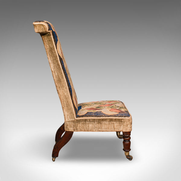 Antique Prayer Chair, English, Needlepoint, Ecclesiastical, Prie Dieu, Regency