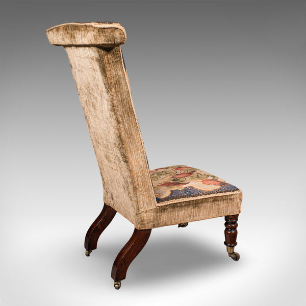 Antique Prayer Chair, English, Needlepoint, Ecclesiastical, Prie Dieu, Regency