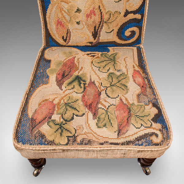 Antique Prayer Chair, English, Needlepoint, Ecclesiastical, Prie Dieu, Regency