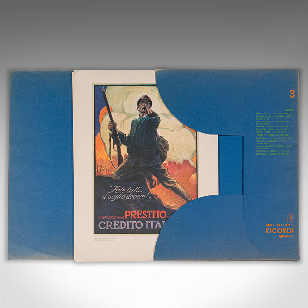 Vintage Folio of 12 Posters, Italian, Prints, WWI Propaganda, Art Exhibition Set