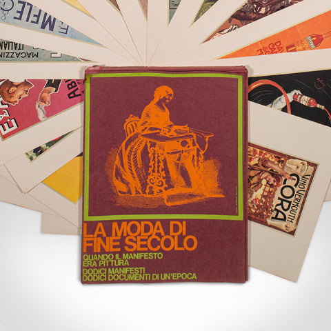 Vintage Folio of 24 Posters, Italian, Prints, Advertising, Art Exhibition Set