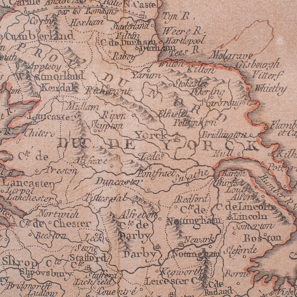 Antique Map of England & Wales, French, Framed Cartography, Georgian, Circa 1780