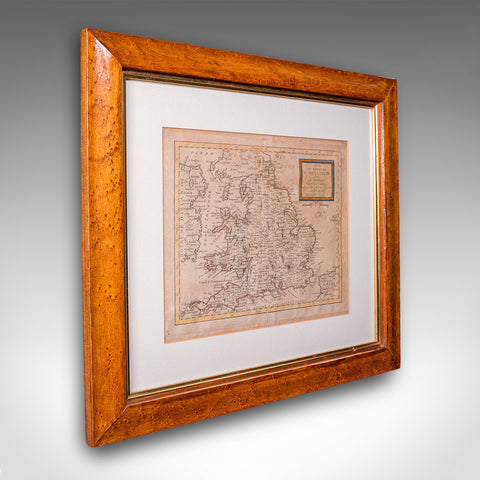 Antique Map of England & Wales, French, Framed Cartography, Georgian, Circa 1780