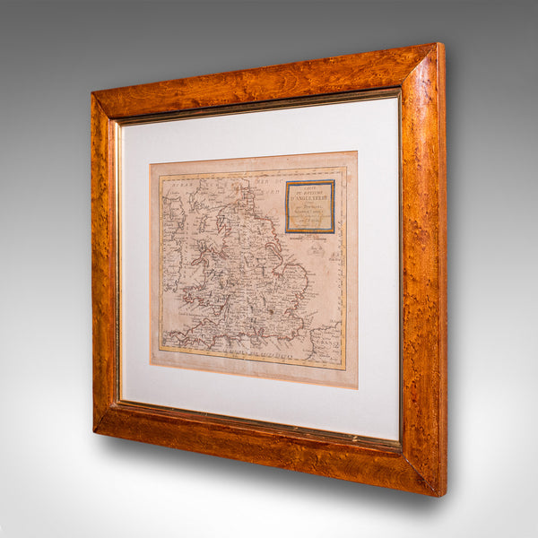 Antique Map of England & Wales, French, Framed Cartography, Georgian, Circa 1780
