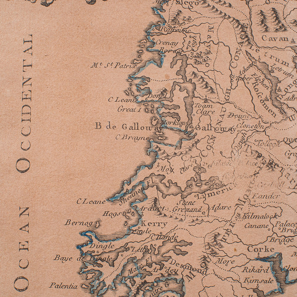 Antique Map of Ireland, French, Framed Cartography, Eire, Georgian, Circa 1780