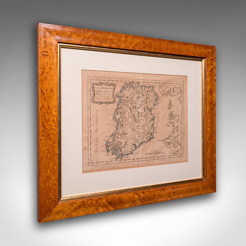 Antique Map of Ireland, French, Framed Cartography, Eire, Georgian, Circa 1780