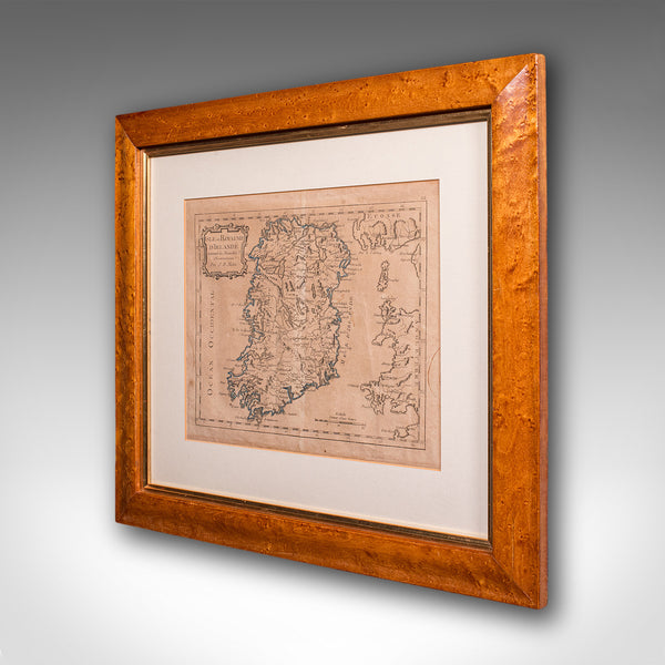 Antique Map of Ireland, French, Framed Cartography, Eire, Georgian, Circa 1780