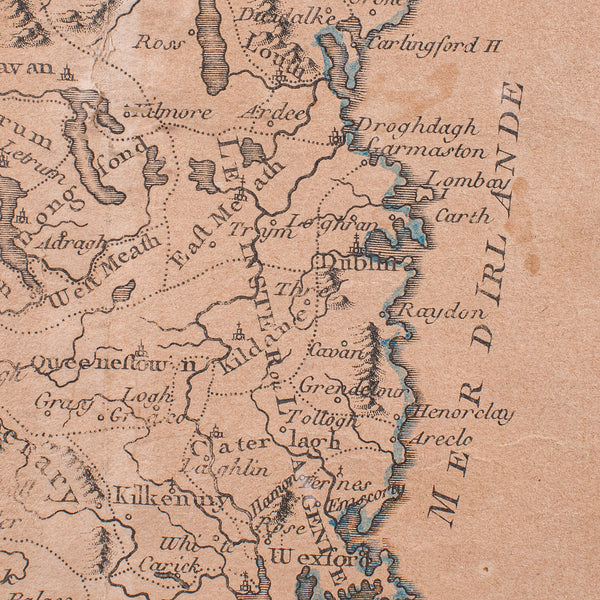 Antique Map of Ireland, French, Framed Cartography, Eire, Georgian, Circa 1780