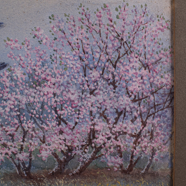 Vintage Landscape Painting, Japanese School, Watercolour, Art, Mid Century, 1960