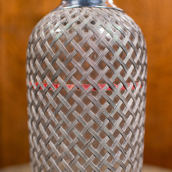 Vintage Soda Syphon, English, Glass, Cocktail Bar Drinks Bottle, Mid Century