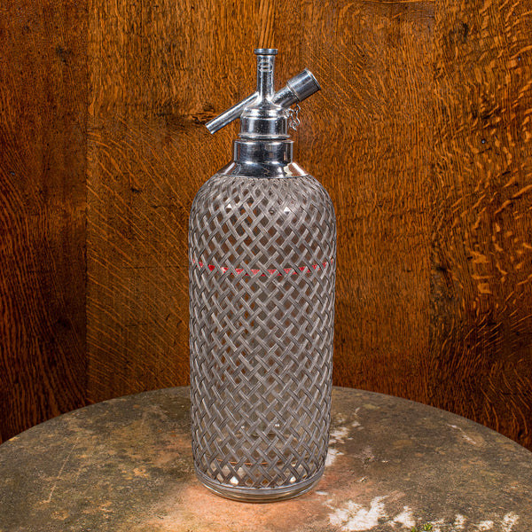 Vintage Soda Syphon, English, Glass, Cocktail Bar Drinks Bottle, Mid Century
