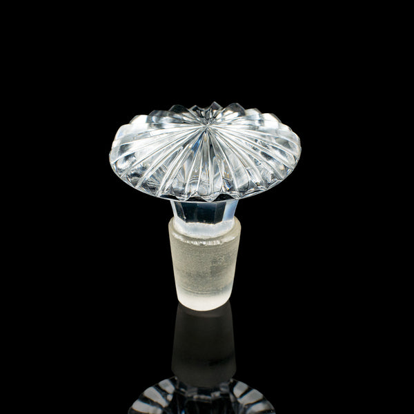 Antique Spirit Decanter, English, Glass, Silver, Port, Brandy Bottle, Edwardian