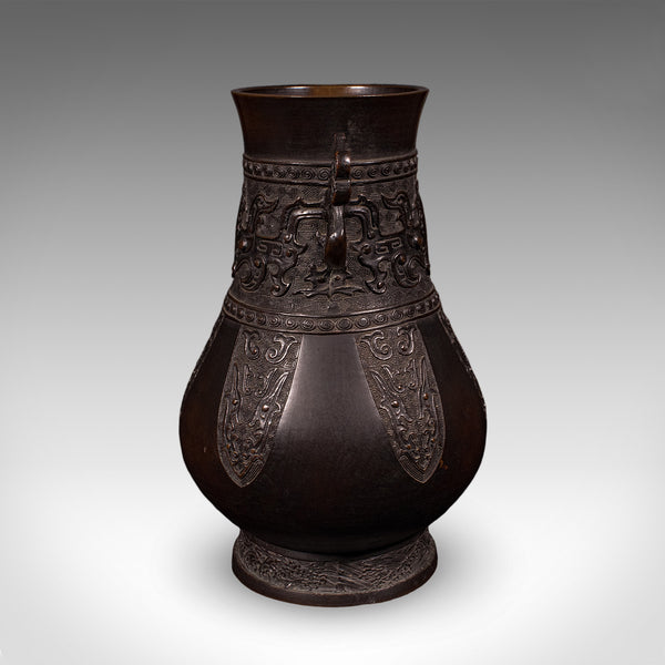 Antique Hu Vase, Oriental, Bronze, Flower Pot, Display Urn, Victorian, C.1880