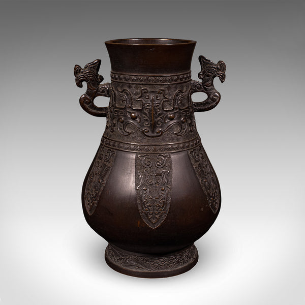 Antique Hu Vase, Oriental, Bronze, Flower Pot, Display Urn, Victorian, C.1880
