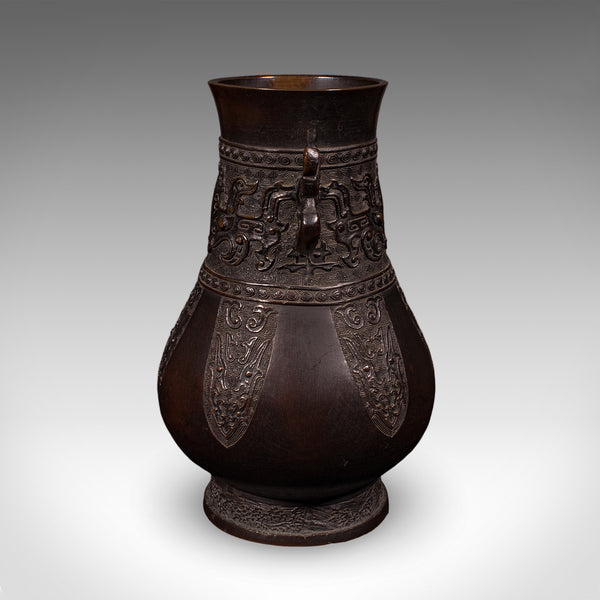 Antique Hu Vase, Oriental, Bronze, Flower Pot, Display Urn, Victorian, C.1880