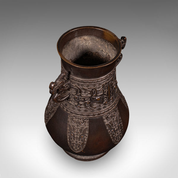 Antique Hu Vase, Oriental, Bronze, Flower Pot, Display Urn, Victorian, C.1880